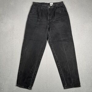 Sasson Jeans Womens 34x32 Black High Waist Relaxed Taper Denim Casual Preppy